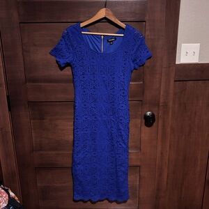 Roz & Ali Cobalt Blue Lace Midi Dress wedding guest birthday